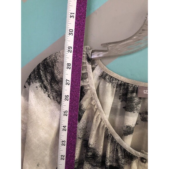 chico's women's sz 3 ( L 16-18 ) blouse buttons print casual dress shirt 307 - Picture 10 of 11